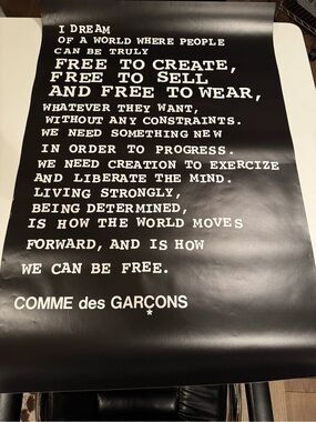 Comme des Garçons Black & White Typographic Poster